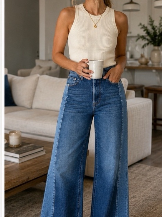 MOTHER Denim - MOTHER The Tux Sidestepper Sneak Fray High-Rise Wide-Leg Jeans- NWT -Size 30